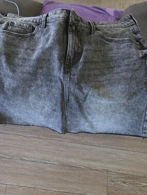 Old Navy Charcoal Wash Denim Mini Skirt